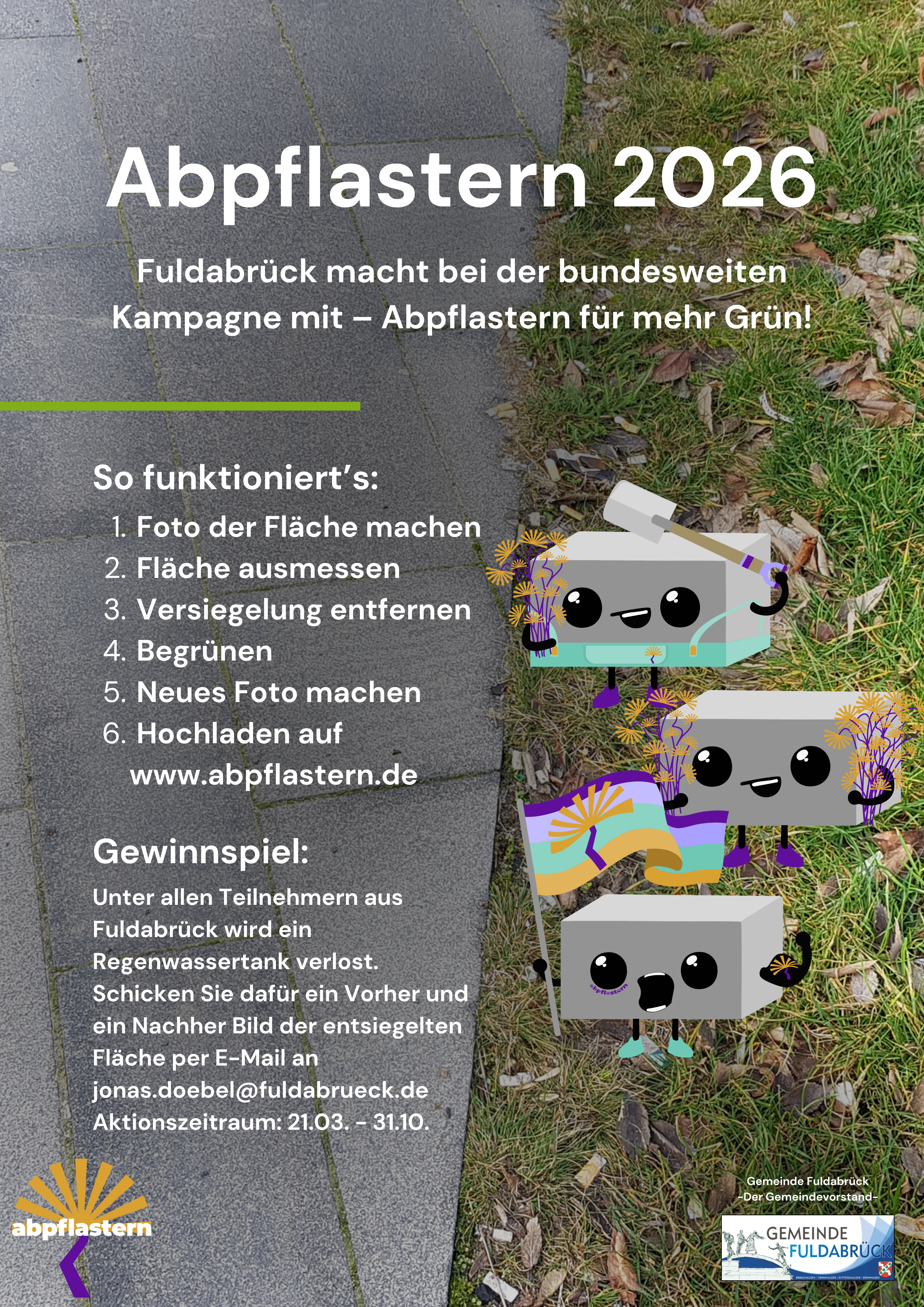 Foto Artikel Fuldabrück beteiligt sich am Wettbewerb „Abpflastern“